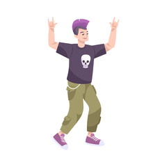 Punk Teenager Flat Composition