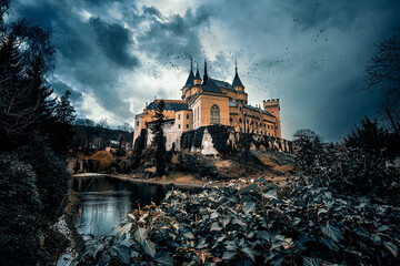 Bojnice castle during a storm