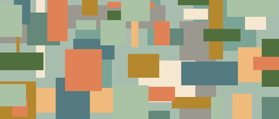 Colored bright background of geometric shapes, retro style. Modern design for cover or web splash, trendy background with squares.