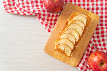 apple loaf crumbled on wood board