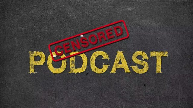 Concept of CENSORED PODCAST with old film effect