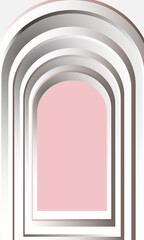 Light pink abstract door. Door shadow. Product display presentation. studio room concept