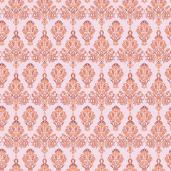 Vector Floral textured print. Damask Seamless vintage pattern. Can be used for wallpaper, fabric, invitation