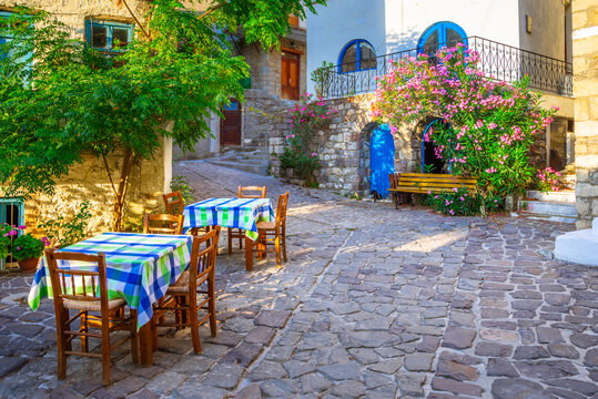 Chora is a traditional medieval village and capital of Samothraki island, Greece