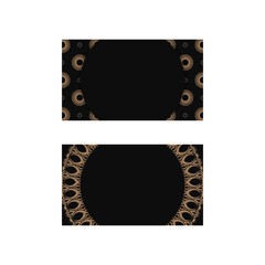 Black business card with an abstract brown pattern for your contacts.