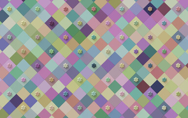 Wall ceramic tiles of different colors with a bas-relief