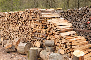 many split wood as firewood