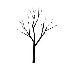 tree trunk silhouette. Wood branch icon. Forest symbol. Vector illustration image.
