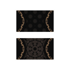 Black business card with Indian brown ornament for your personality.