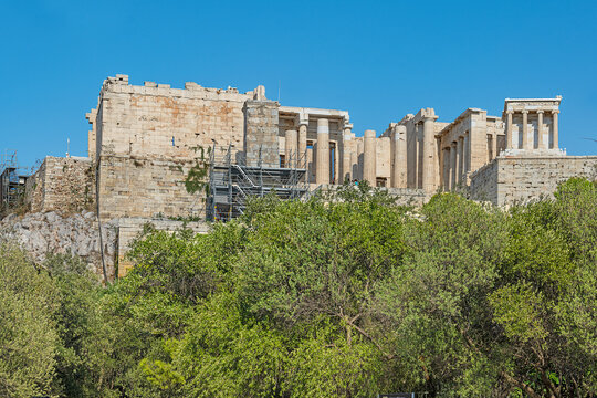 Blick vom Areopag auf die Akropolis, Athen, Griechenland