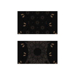 Business card in black with Indian brown pattern for your personality.