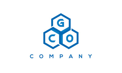 GCO three letters creative polygon hexagon logo