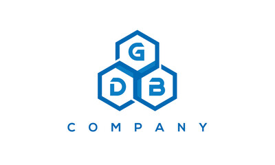 GDB three letters creative polygon hexagon logo