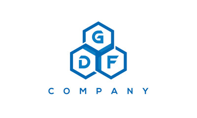 GDF three letters creative polygon hexagon logo