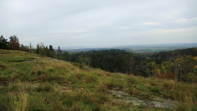Autumn landscape in Omberg Sweden a windy day 