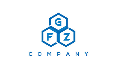 GFZ three letters creative polygon hexagon logo