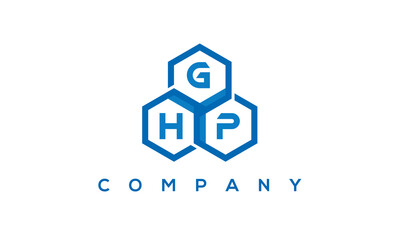 GHP three letters creative polygon hexagon logo