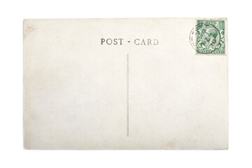 Vintage Blank Postcard on a white background