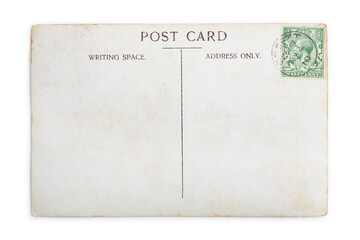 Vintage Blank Postcard on a white background