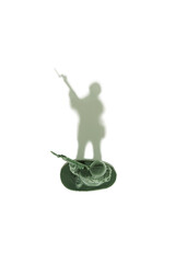 Plastic Toy Soldier on a White Background