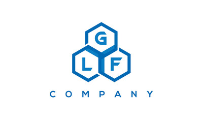 GLF three letters creative polygon hexagon logo