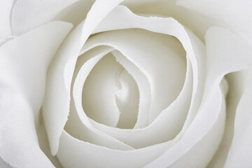 Close up of a White Artificial Fabric Rose