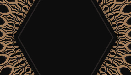 Black banner with vintage brown pattern and logo space