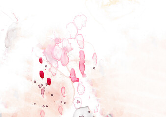 Abstract watercolor hand painted watercolor background with pink and pastel colors