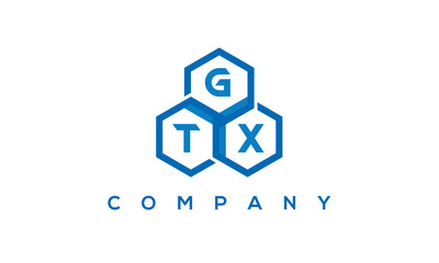 GTX three letters creative polygon hexagon logo