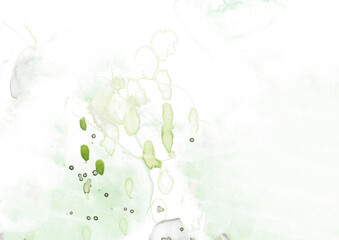 Green blue watercolor background texture in light pastel colors, abstract shapes of watercolor illustration