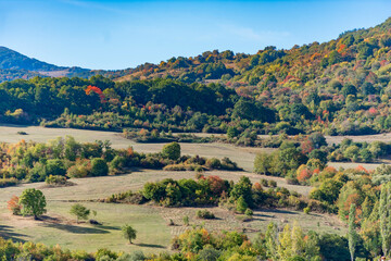 Colorful autumn mountain scenery