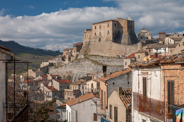 Fototapeta na wymiar Cancellara, Potenza. Il castello in posizione dominante sulla cittadina 