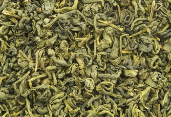 Green tea leaves background