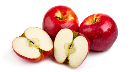 Naklejka na ściany i meble Red apples, isolated on white background.