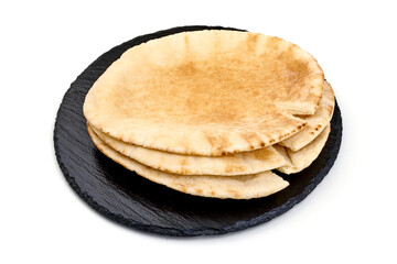 Pita bread, isolated on white background.
