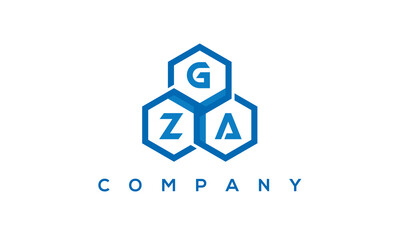 GZA three letters creative polygon hexagon logo