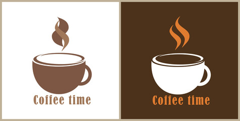 coffee time. icon, logo, social network card