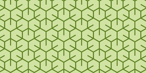 hexagonal pattern geometric green line abstract seamless black line on white background