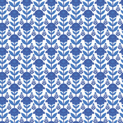 seamless abstract floral blue pattern. vector illustration