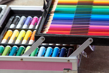 Naklejka premium dusty colored pencils set