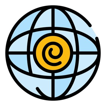 recommend clip art: Global hypnosis icon. Outline global hypnosis vector icon color flat isolated