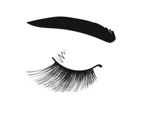 Long eyelashes on an isolated background. Cartoon. Vector illustration.