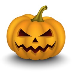 Halloween Pumpkin isolated on white background. Vector illustration