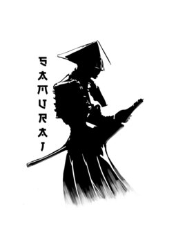 samurai swordsman wall poster japan