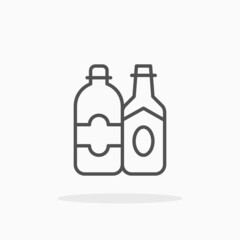 Wine Bottle icon. Outline Style. Editable Stroke and pixel perfect. Vector illustration. Enjoy this icon for your project.