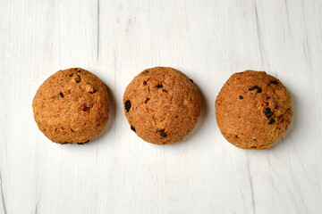 Homemade buns for burger made from rye grain