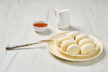 Semifinished frozen lazy dumplings made of curd
