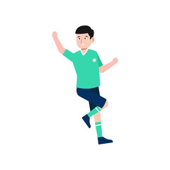 Fototapeta na wymiar soccer football sport man winner player character vector illustration design