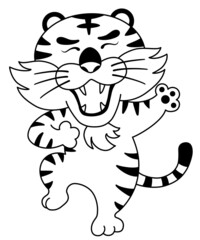 虎　寅　キャラクター　白背景