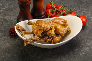 Rabbit stew in spicy sauce